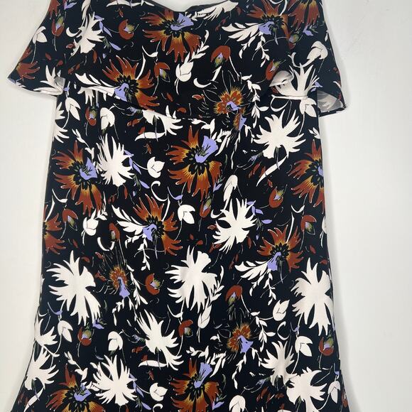 A.L.C Silk Black Floral Strapless Mini Dress Size 0 - Picture 6 of 9